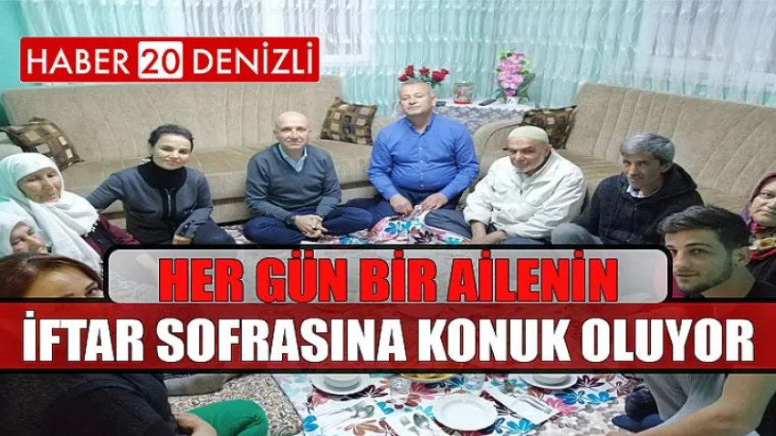 Her gün bir ailenin iftar sofrasına konuk oluyor