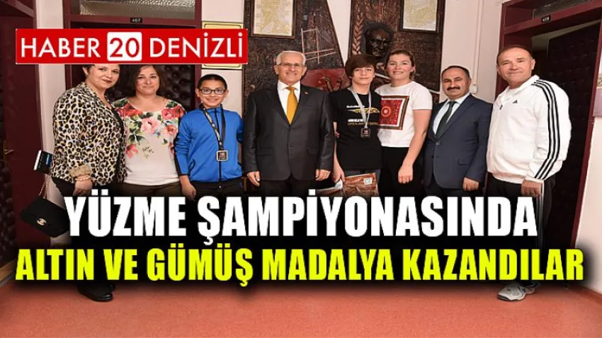 Yüzme Şampiyonasında Altın ve Gümüş Madalya Kazandılar