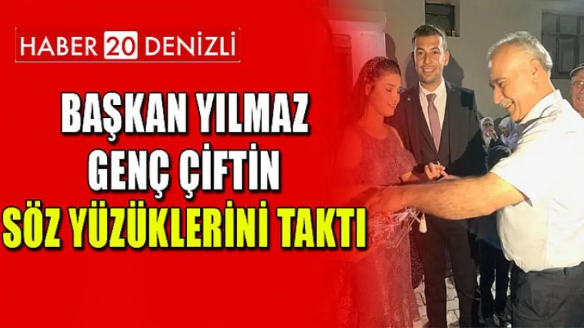 Başkan Yılmaz, Genç Çiftin Söz Yüzüklerini Taktı