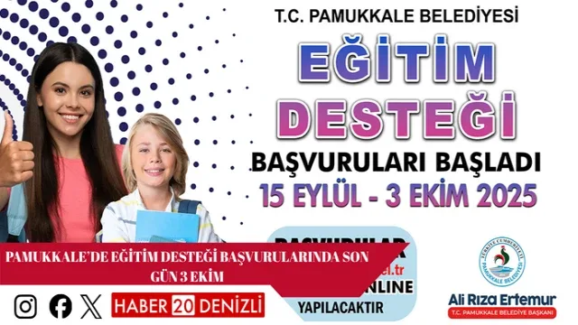 Pamukkale’de Eğitim Desteği Başvurularında Son Gün 3 Ekim