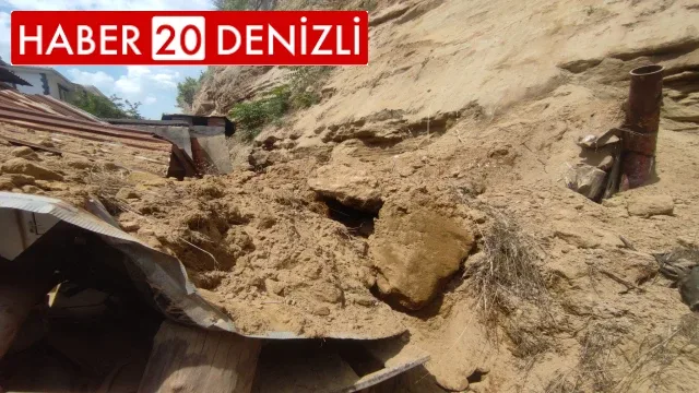 Heyelan iki komşuya korkulu dolu anlar yaşattı