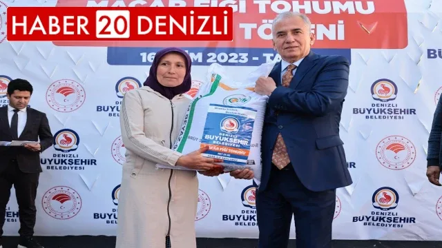 Denizli'de 1460 üreticiye 146 ton Macar fiği tohumu dağıtılıyor