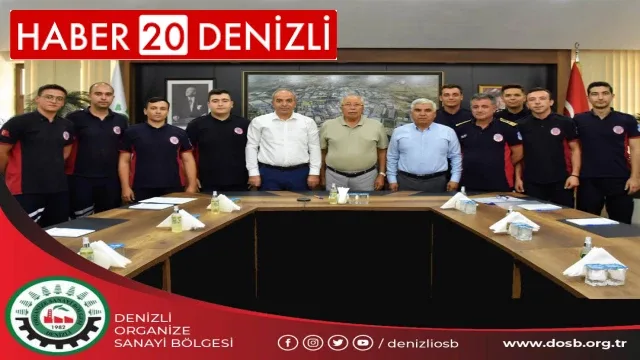 Denizli OSB İtfaiye Müdürlüğü ekipleri Yönetim Kurulu Başkanımız M. Abdülkadir Uslu'yu ziyaret etti