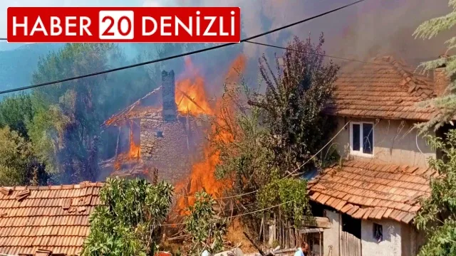 Ev ve ahırın kül olduğu yangında 22 küçükbaş hayvan telef oldu