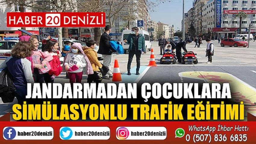 Jandarmadan çocuklara simülasyonlu trafik eğitimi