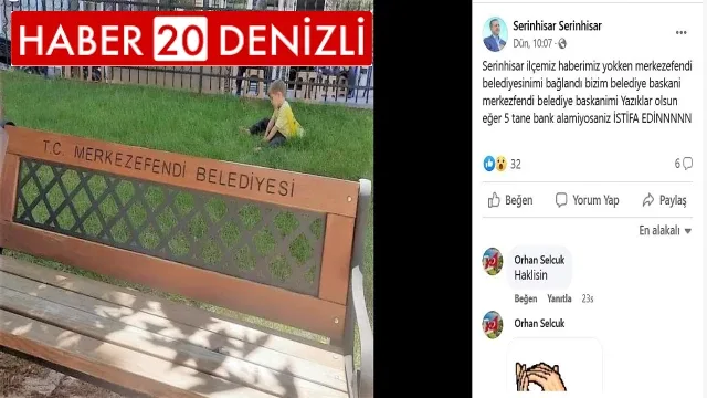 Serinhisar Belediyesinin bankları tartışma konusu oldu