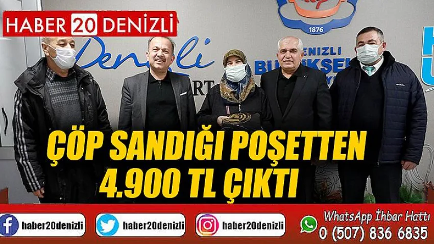 Çöp sandığı poşetten 4.900 TL çıktı