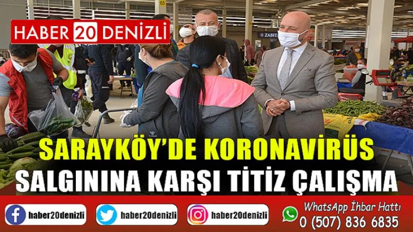 Sarayköy’de koronavirüs salgınına karşı titiz çalışma