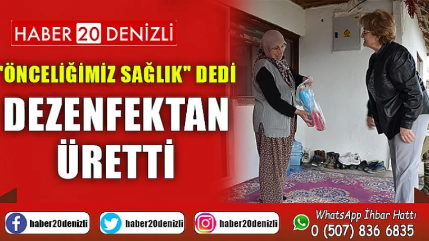 "Önceliğimiz Sağlık" Dedi Dezenfektan Üretti