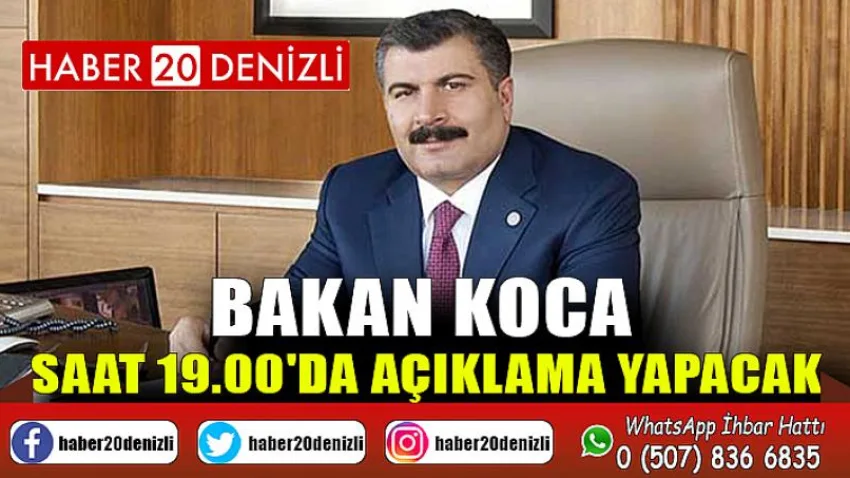 Bakan Koca Saat 19.00'Da Açıklama Yapacak