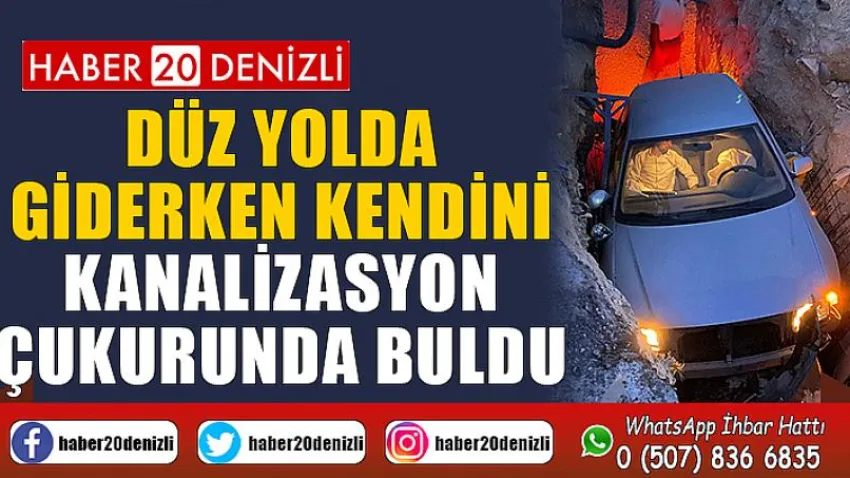 Düz yolda giderken kendini kanalizasyon çukurunda buldu