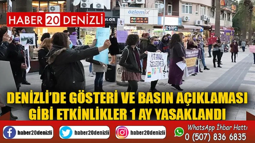 Denizli’de gösteri ve basın açıklaması gibi etkinlikler 1 ay yasaklandı