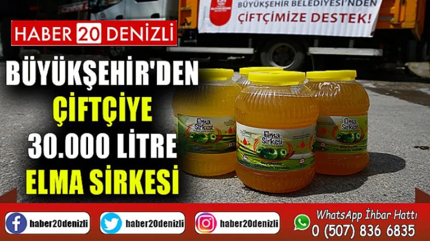 Büyükşehir'den çiftçiye 30.000 litre elma sirkesi