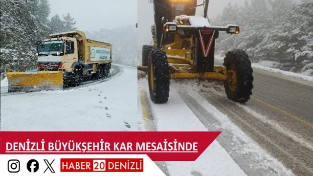 Denizli Büyükşehir kar mesaisinde