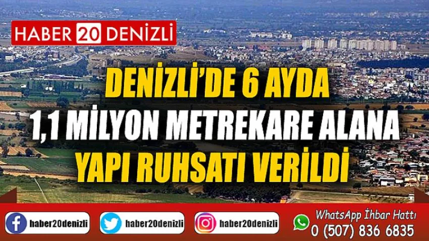 Denizli’de 6 ayda 1,1 milyon metrekare alana yapı ruhsatı verildi