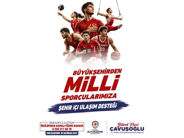 Denizli Büyükşehir’den milli sporculara ücretsiz ulaşım desteği