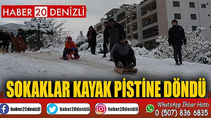 Sokaklar kayak pistine döndü