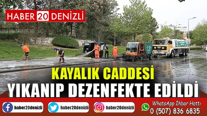Kayalık Caddesi yıkanıp dezenfekte edildi