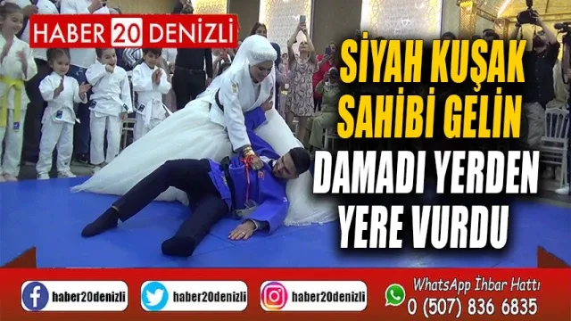 Siyah kuşak sahibi gelin damadı yerden yere vurdu