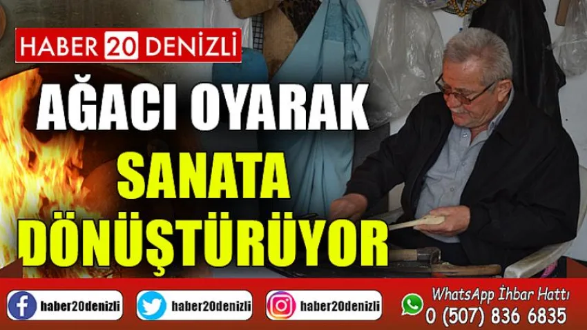 Ağacı oyarak sanata dönüştürüyor
