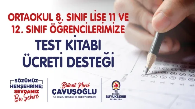 Denizli Büyükşehir’in LGS ve YKS test kitabı destek müracaatları başladı Denizli Büyükşehir ile eğitimde fırsat eşitliği
