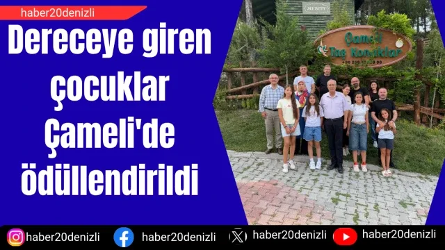 Dereceye giren çocuklar Çameli'de ödüllendirildi
