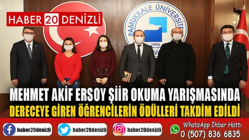 Mehmet Akif Ersoy Şiir Okuma Yarışmasında Dereceye Giren Öğrencilerin Ödülleri Takdim Edildi