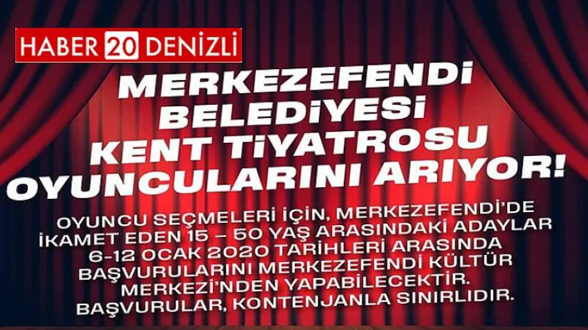 Kent Tiyatrosu Oyuncularını Arıyor