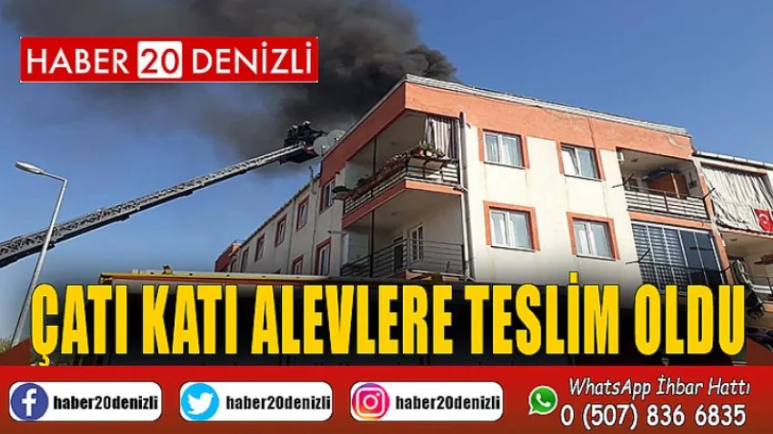 Çatı katı alevlere teslim oldu