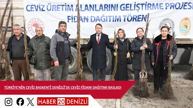 Türkiye’nin Ceviz Başkenti Denizli’de Ceviz Fidanı Dağıtımı Başladı