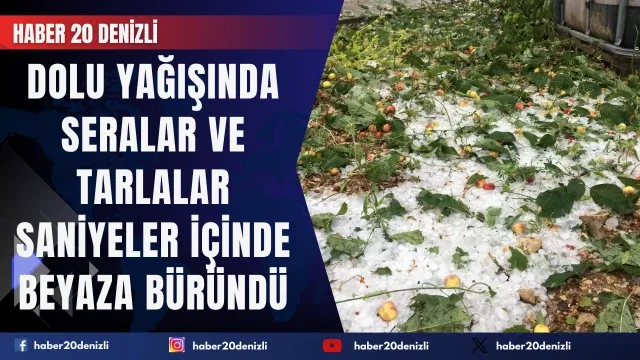 Çameli'de dolu yağışında seralar ve tarlalar saniyeler içinde beyaza büründü