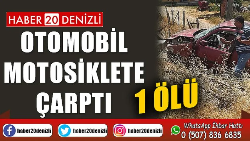 Otomobil motosiklete çarptı