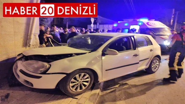 Virajı alamayan otomobil son sürat duvara çarptı: 2 yaralı