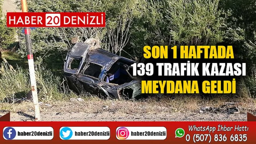 Son 1 Haftada 139 Trafik Kazası Meydana Geldi