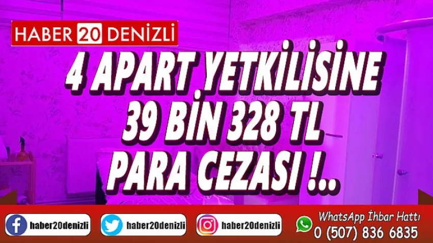 Denizli’de 4 apart yetkilisine 39 bin 328 TL para cezası