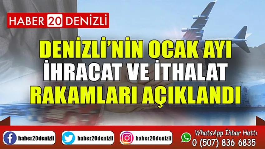 Denizli’nin ocak ayı ihracat ve ithalat rakamları açıklandı