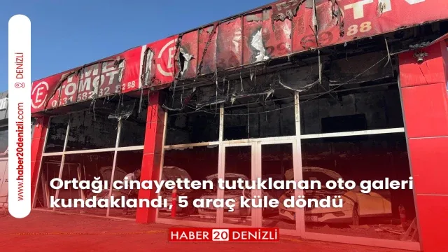 Ortağı cinayetten tutuklanan oto galeri kundaklandı, 5 araç küle döndü