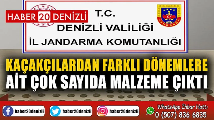 Kaçakçılardan farklı dönemlere ait çok sayıda malzeme çıktı