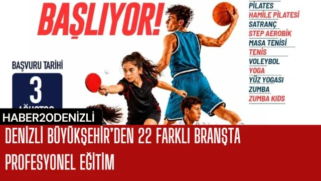 Denizli Büyükşehir’den 22 farklı branşta profesyonel eğitim